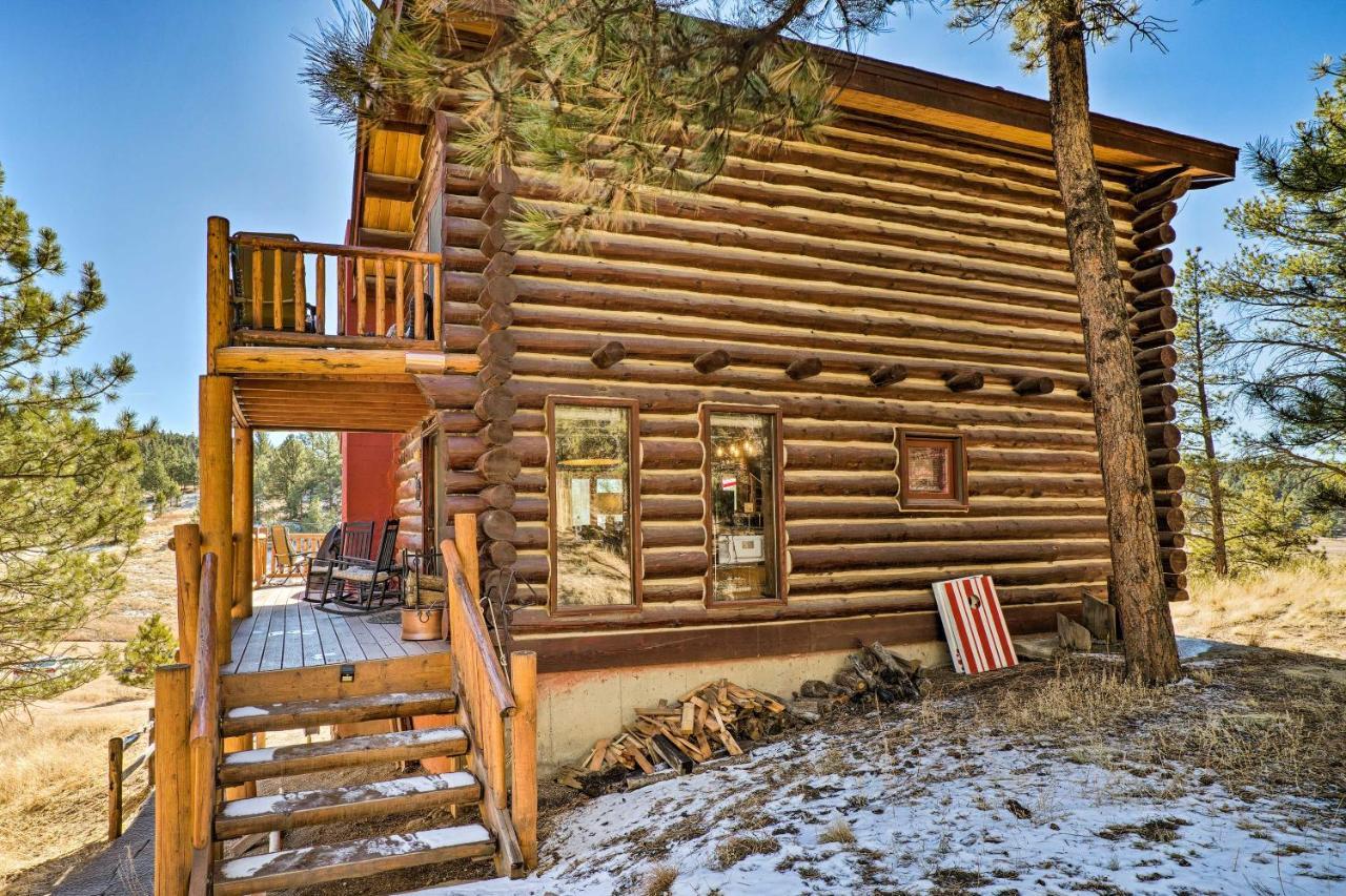 Classic Colorado Log Home With Mountain Views! Florissant Exterior photo
